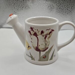 Hallmark Nature's Sketchbook White Watering Can With Tulip And Ladybug